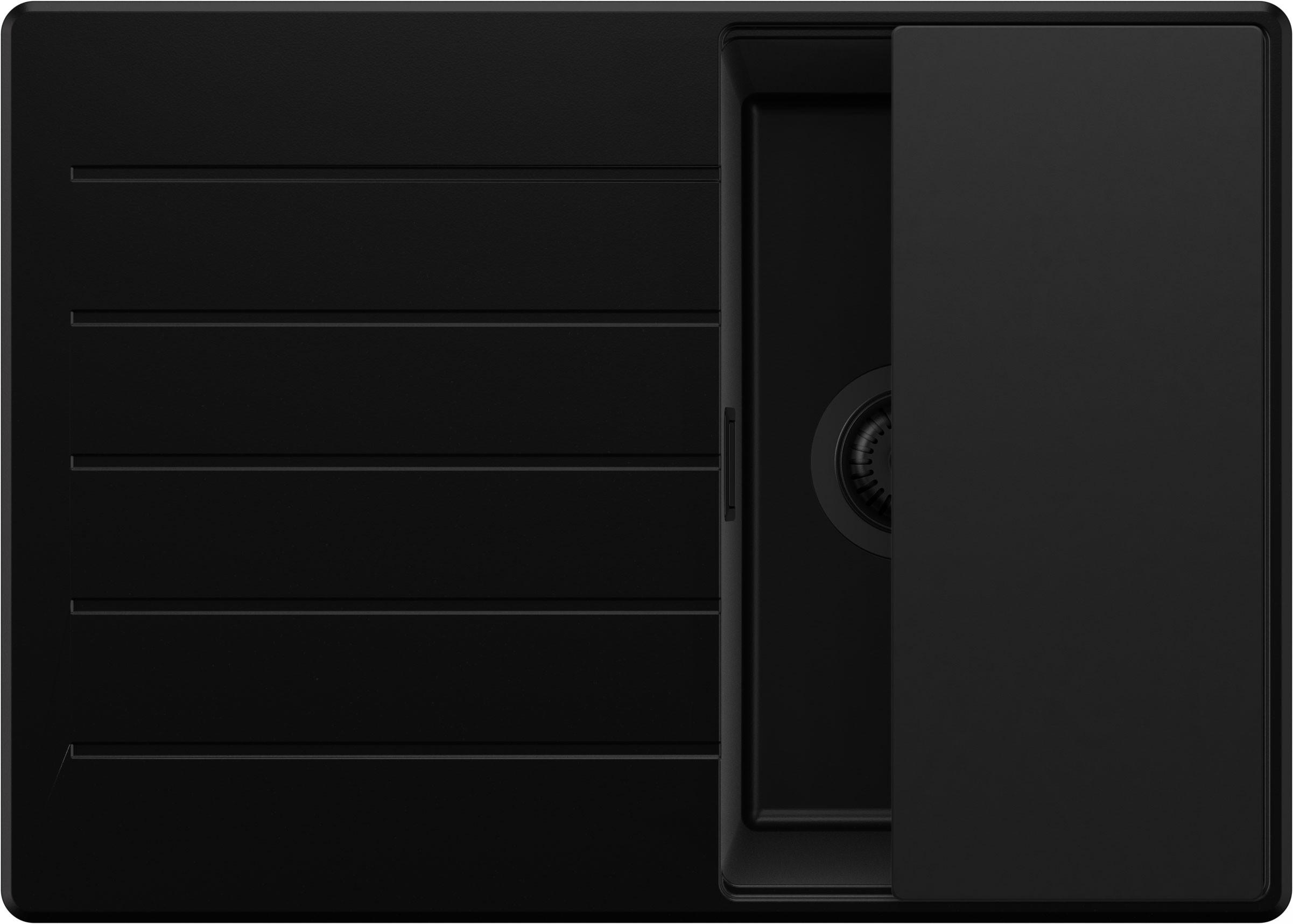 SPÜLBECKEN Kopenhagen, 2-er set Alles Schwarz 70/50 cm 1 Becken + Ablauf-Set + Schneidebrett ab 40er Unterschrank - Schwarz, Kunststoff (70/20/50cm) - Primagran