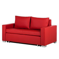 SCHLAFSOFA - Silberfarben/Rot, Kunststoff (193/90/90cm) - home24