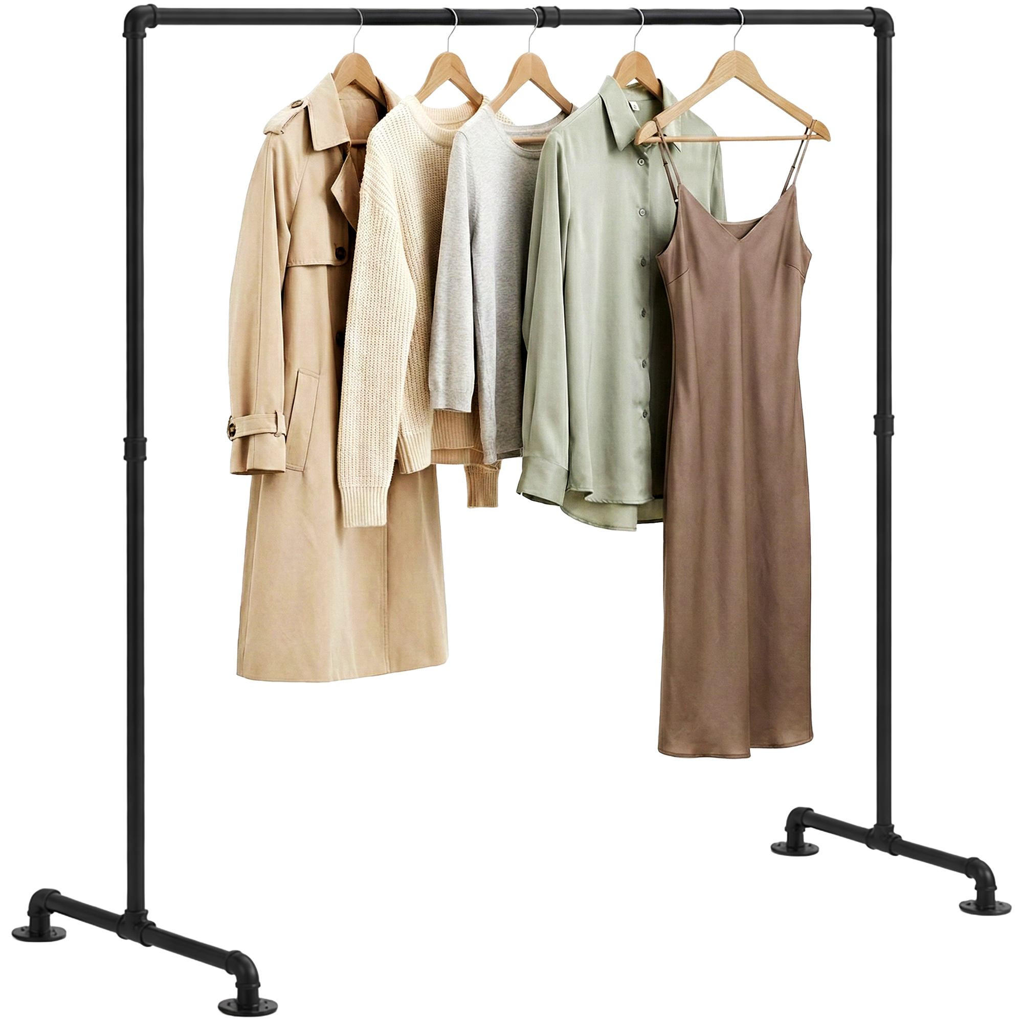 KLEIDERSTÄNDER 150 cm-schwarz-Metall - Schwarz, Metall (150/150/55cm) - CLP