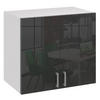KÜCHENHÄNGESCHRANK G80 2D schwarz glanz - Schwarz Hochglanz, Holzwerkstoff (80/60/31cm) - roe furniture