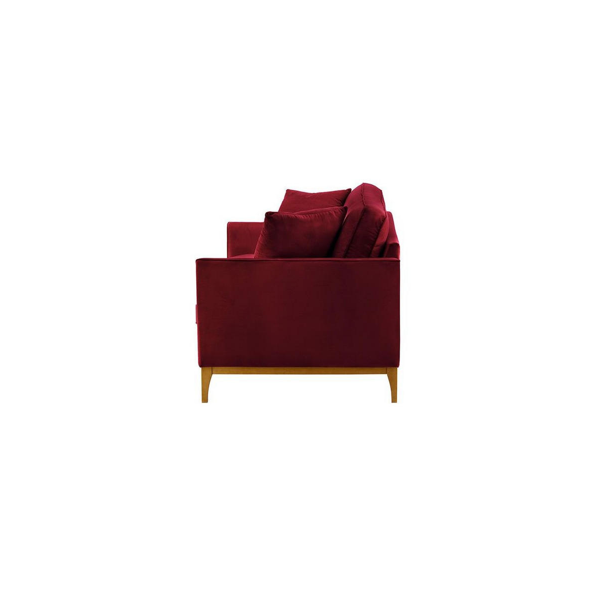 DREISITZER-SOFA Linara-Velluto 7 - Rot, Holz/Textil (201/91/95cm)