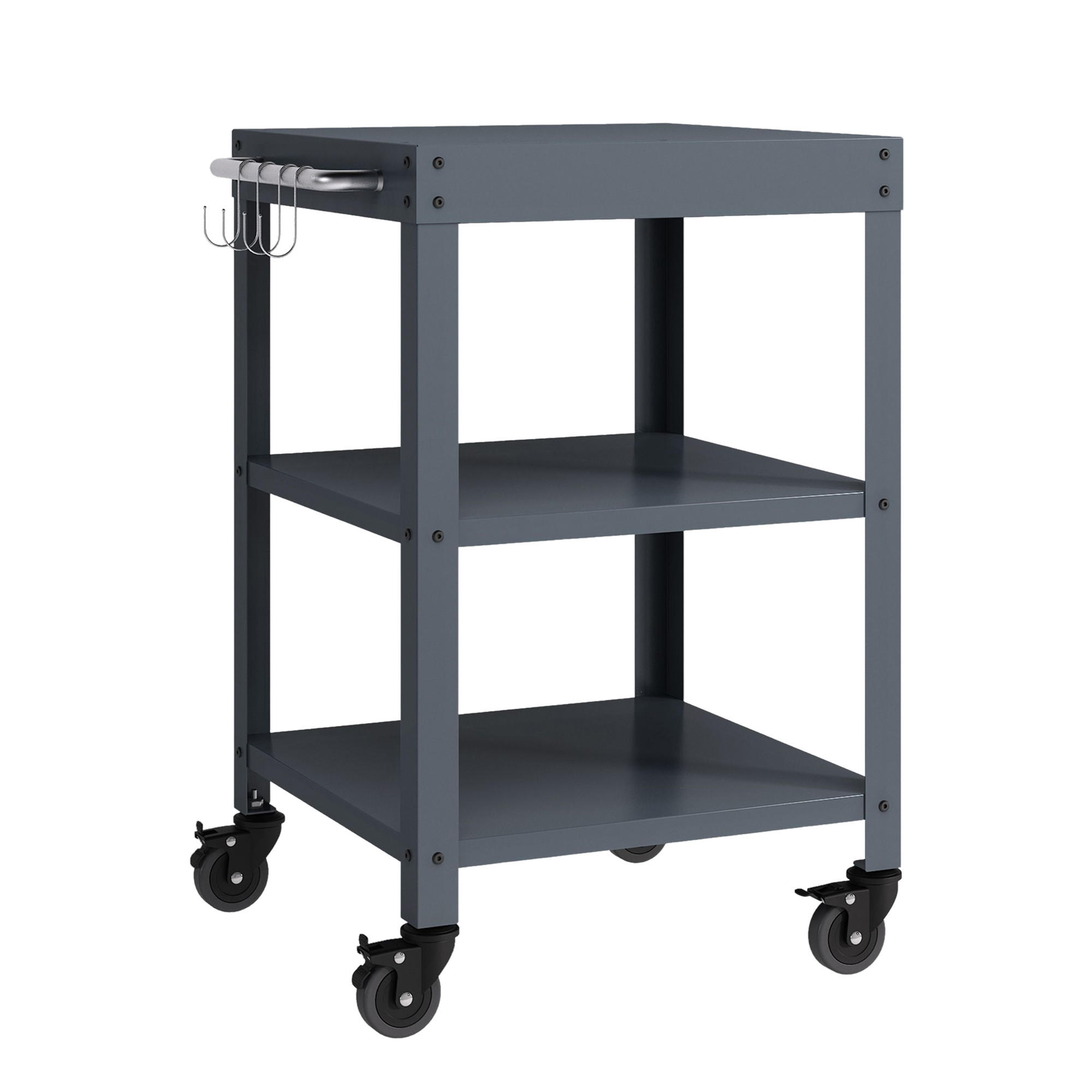 GARTEN-SERVIERWAGEN Bolognano - Dunkelgrau, Metall (50/80.5/50cm) - casa.pro
