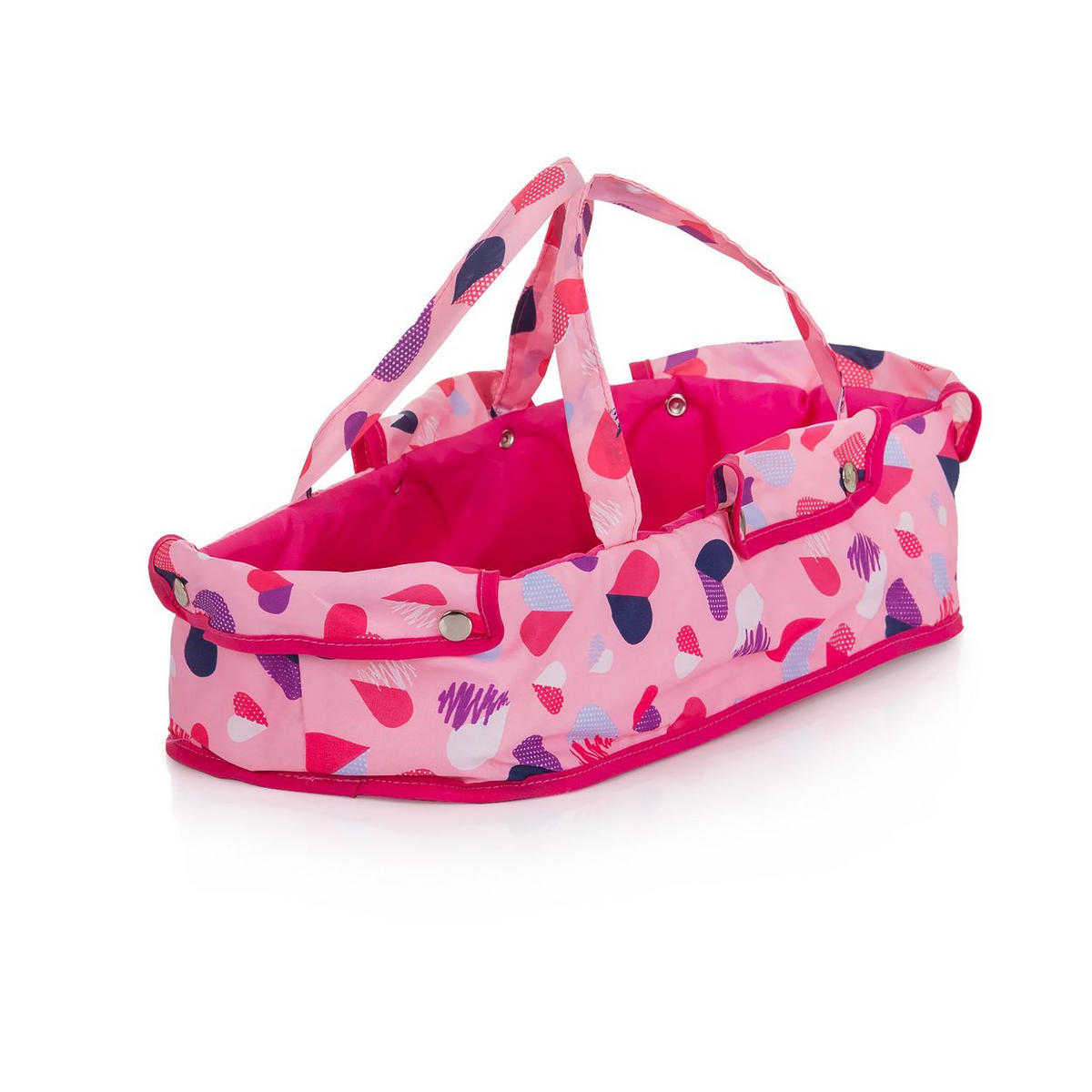 PUPPENWAGEN Dora pink Softtragetasche, Korb, Sonnendach, klappbar, Polyester, ab 3 Jahren - Rosa, Metall (35/55/57cm) - Chipolino