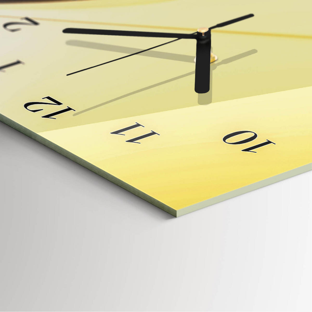 WANDUHR 60x30 cm - Abstrakte Linien - Beige, Glas (30/60/0.4cm) - TULUP