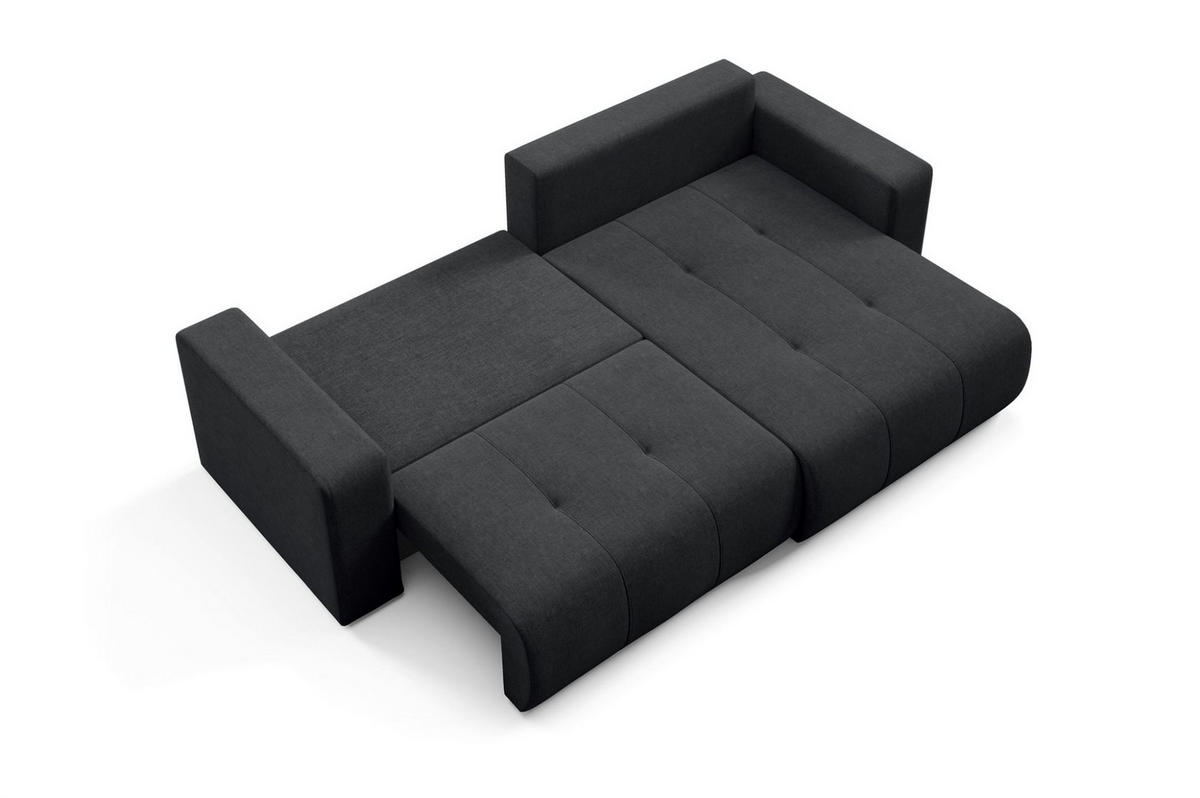 ECKSOFA Augusto - Schwarz, Holzwerkstoff/Textil (244/149cm) - Fun Möbel