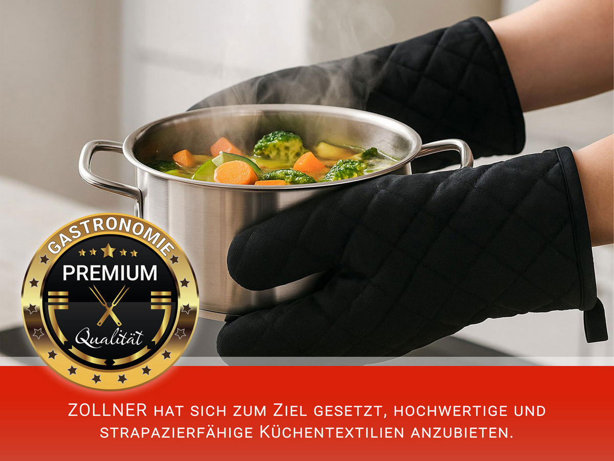 OFENHANDSCHUHE, 18x28 cm, 100% Baumwolle, Schwarz - Anthrazit, Textil (18/28cm) - Zollner