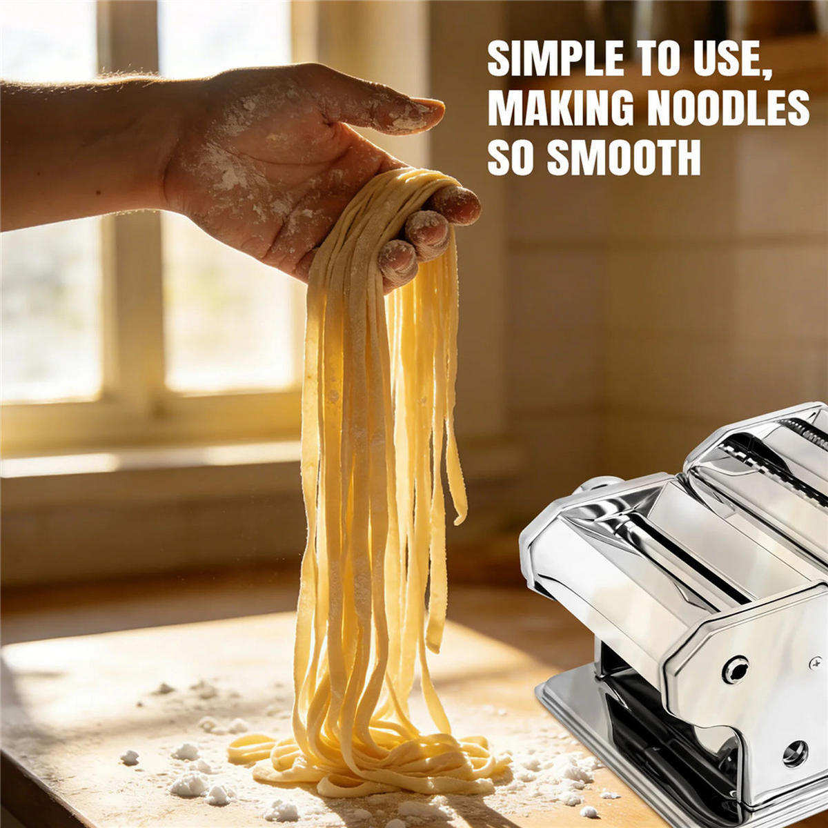 NUDELMASCHINE Edelstahl 9-Stufen Spaghetti Lasagne - Silberfarben, Metall (13/13.5/20cm) - Bextcok