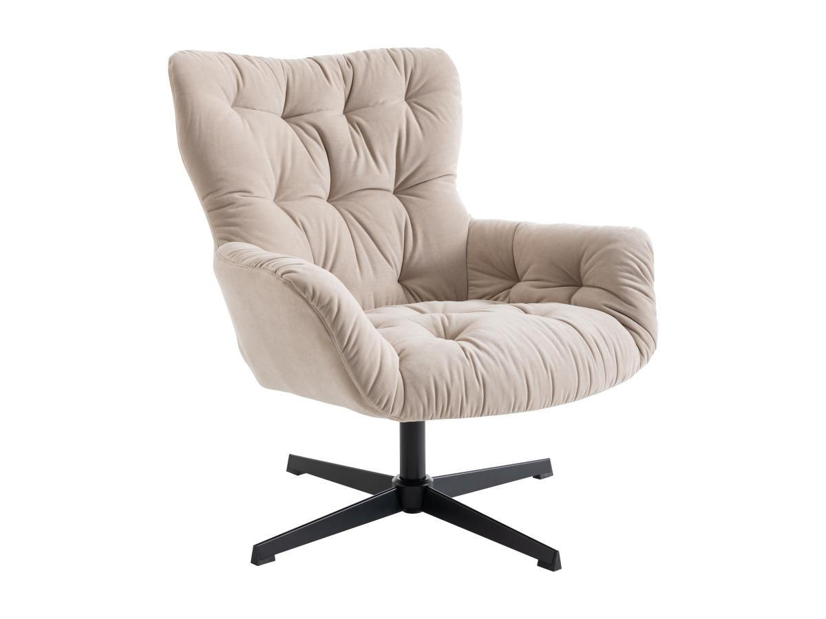 DREHSESSEL - Stoff - Beige - OPHELIE - Beige, Textil (83/87/83cm) - Vente-Unique