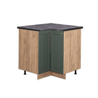 ECKUNTERSCHRANK Fame-Line Grün-Gold Landhaus 80.5 cm, AP Anthrazit - Eiche Wotan/Grün, Holzwerkstoff (80.5/82/60cm) - Vicco