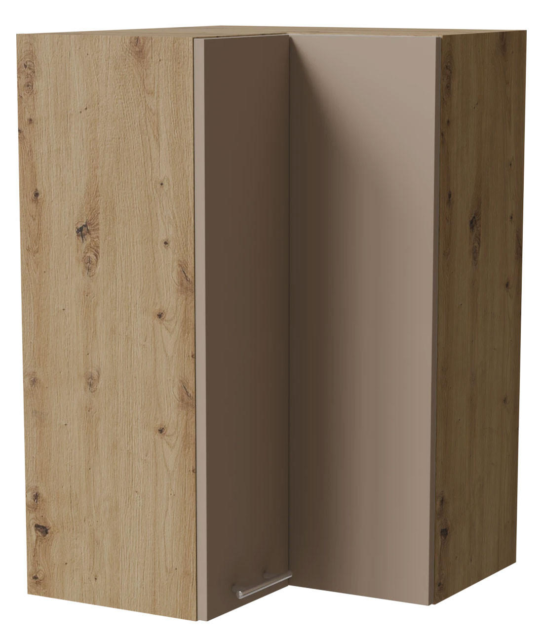 ECKHÄNGESCHRANK Brerra W14/60 Eiche Artisan / RAL 1019 graubeige Matt 60 / 60 / 96cm - Graubraun/Eiche Artisan, Holz/Holzwerkstoff (60/96/60cm) - Feldmann-Wohnen