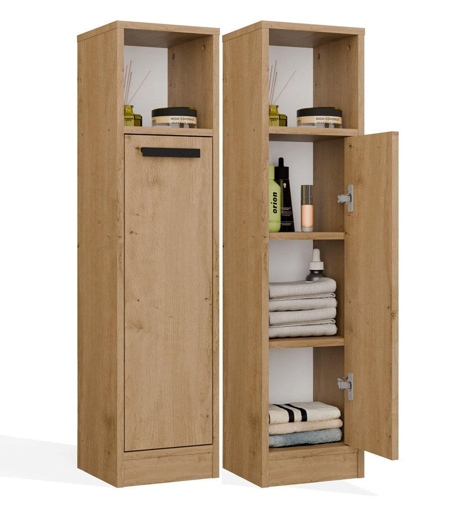 BADEZIMMERSCHRANK Iva - Eiche Wotan, Holzwerkstoff (25.5/102/24cm) - kommodly