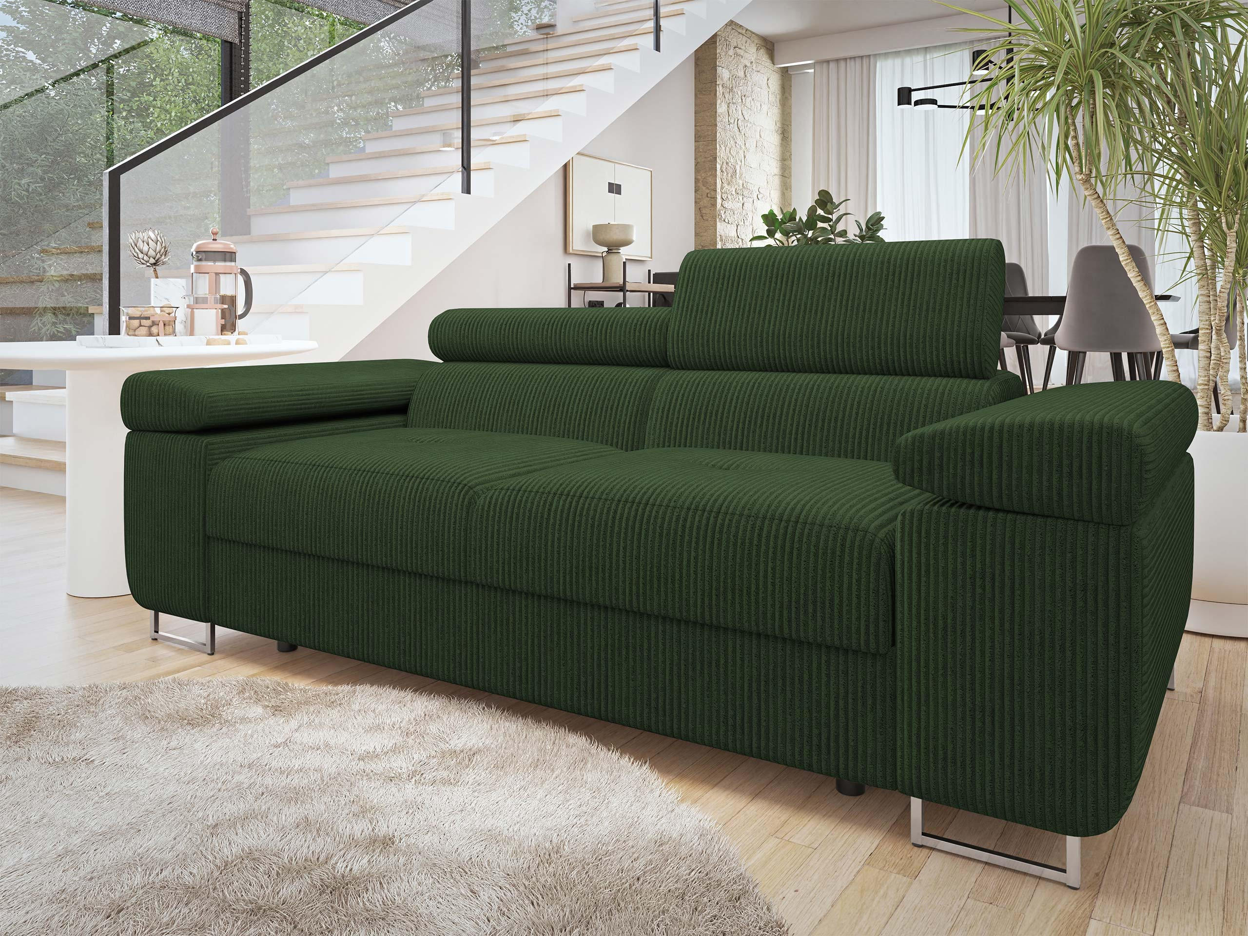 SOFA Torezio 2 Cord - Grün, Holz/Textil (198/90/102cm) - MIRJAN24