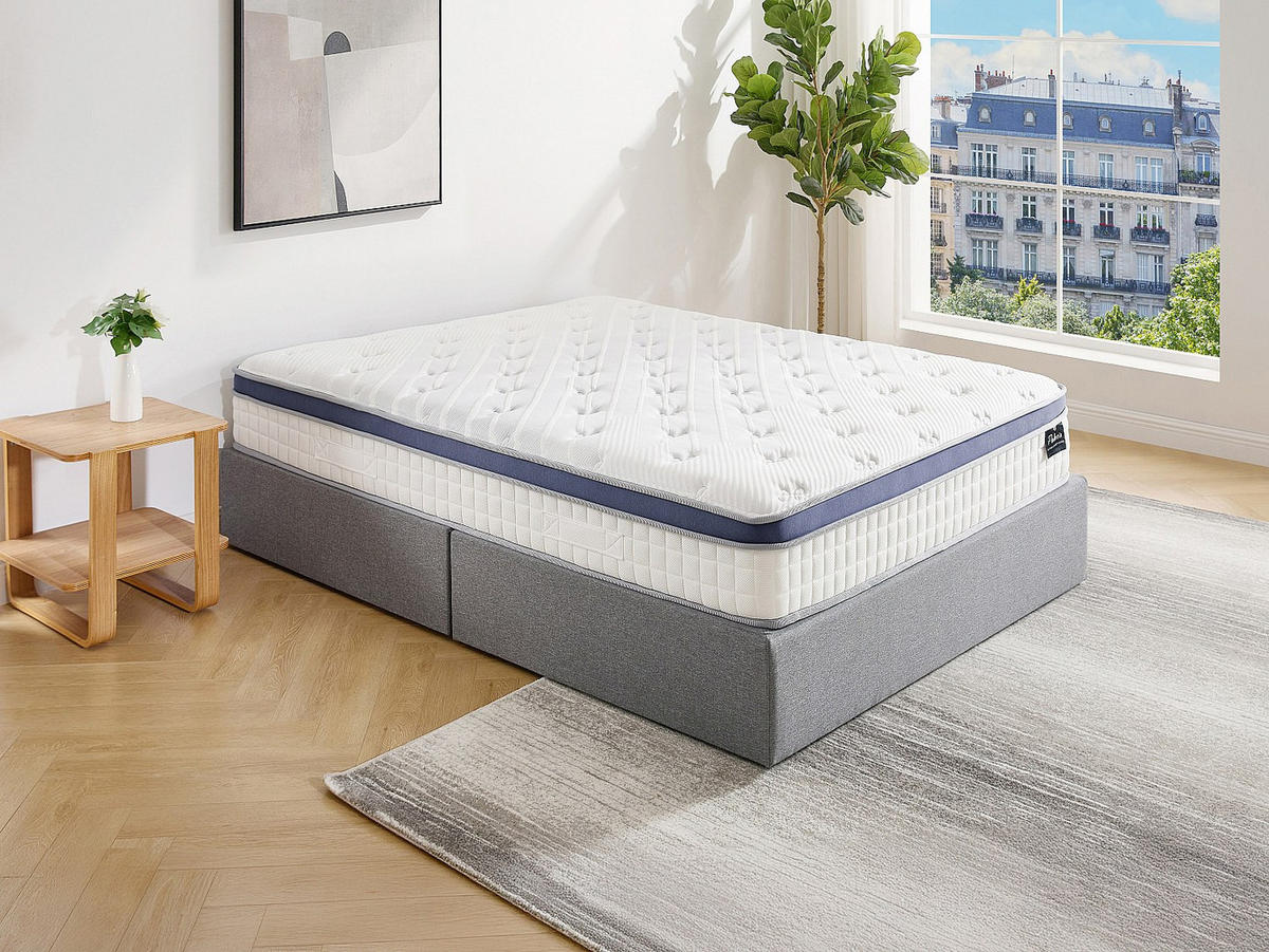 STANDARDMATRATZE - 2 Personen - stoff - weiß Malao - Weiß, Textil (140/190cm) - Vente-Unique
