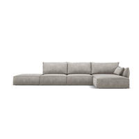 ECKSOFA rechts Kaelle aus Chenille-Stoff hellgrau 5 Sitzplätze - Hellgrau, Textil (171/364cm) - Micadoni