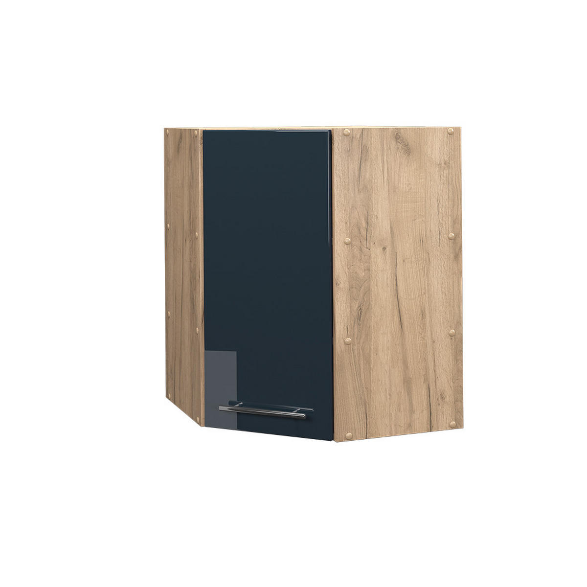 KÜCHENSCHRÄNKE Fame-Line Dunkelblau Hochglanz 57 cm - Honigeiche/Eiche Wotan, Holzwerkstoff (57/72/34.1cm) - Vicco