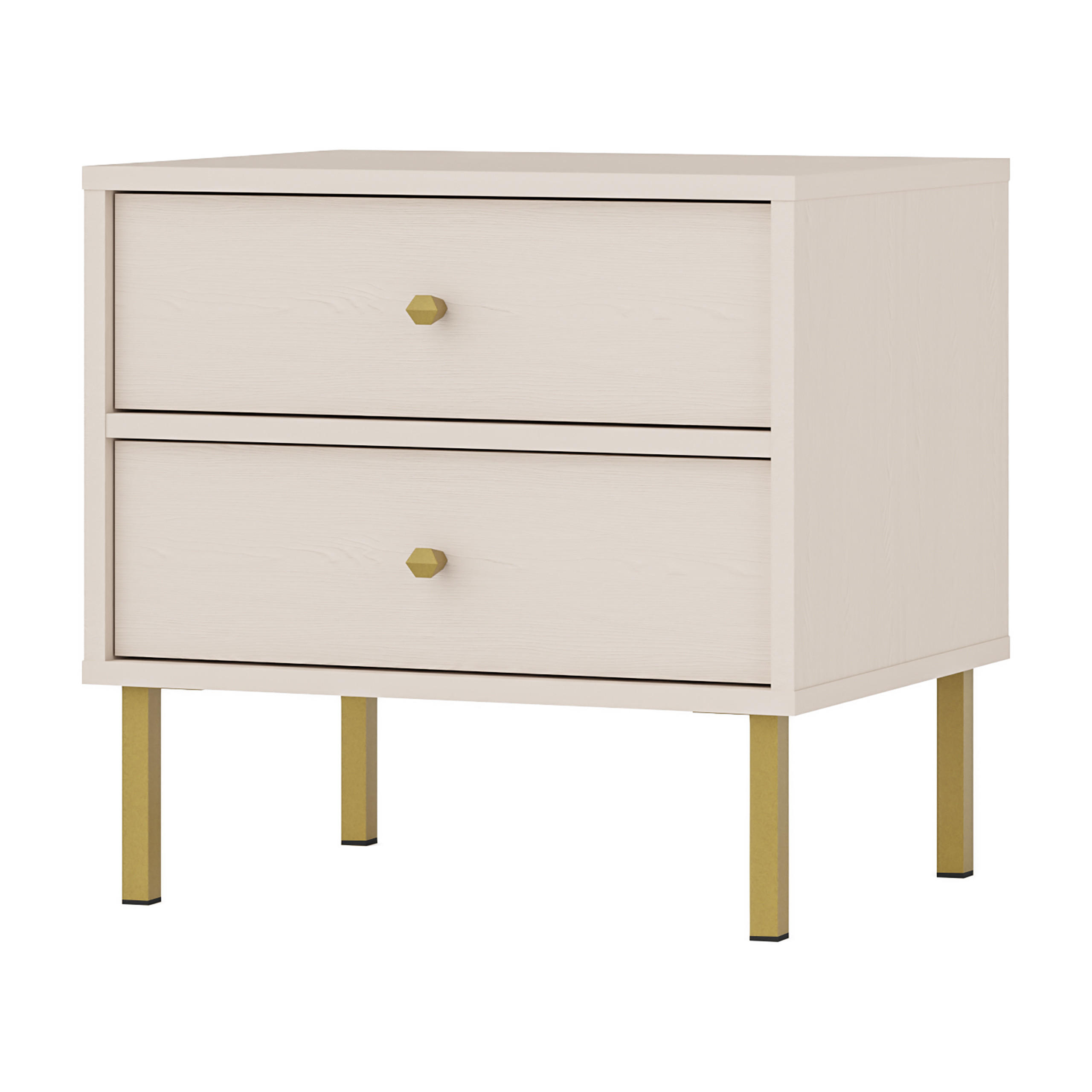 NACHTTISCH TORINO 51,8/50/40,8 cm Beige - Beige, Holzwerkstoff (51.8/50/40.8cm) - MASSENO
