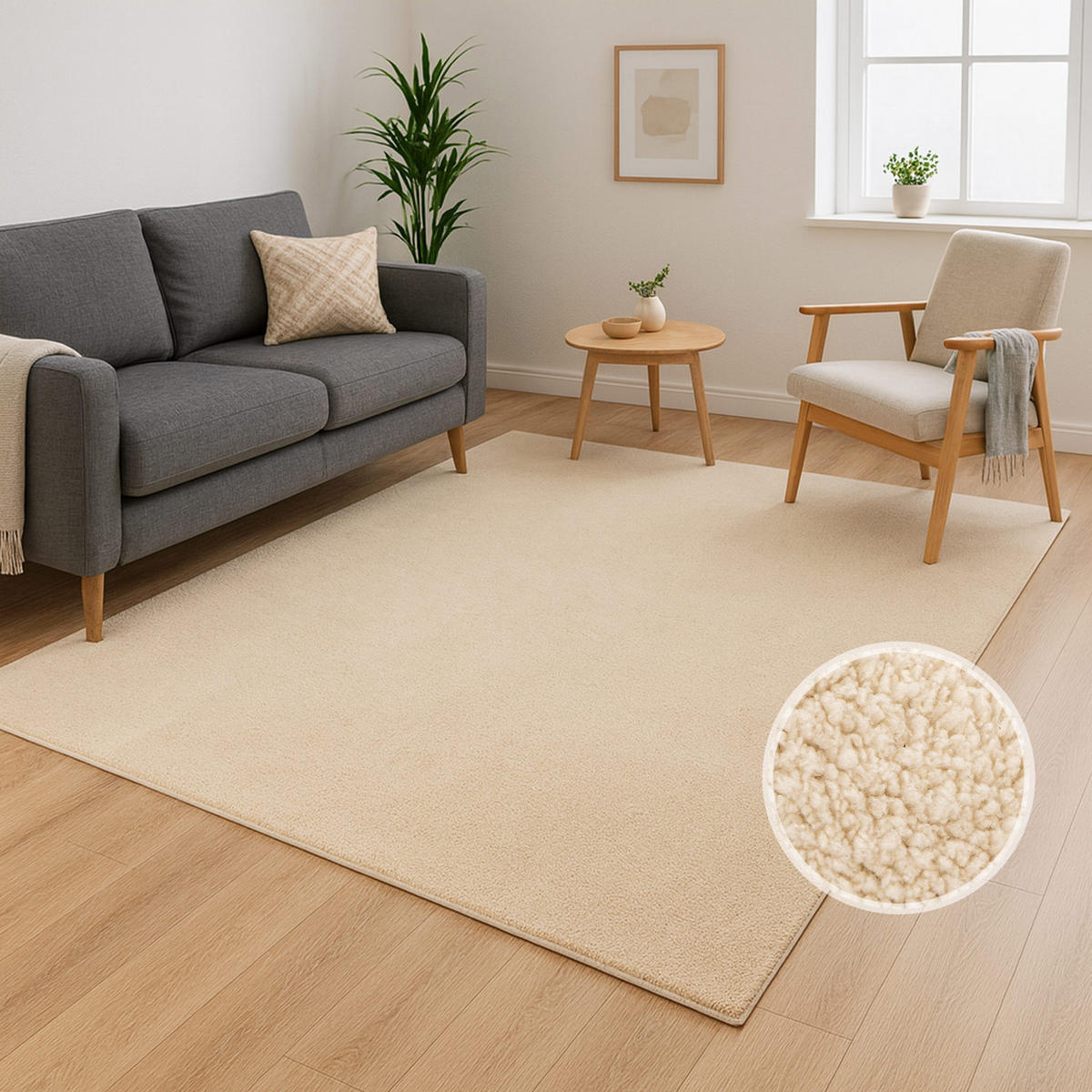 KURZFLOR-TEPPICH Calma 200 Beige 80x140 cm - Beige, Kunststoff/Textil (80/140cm) - carpet city