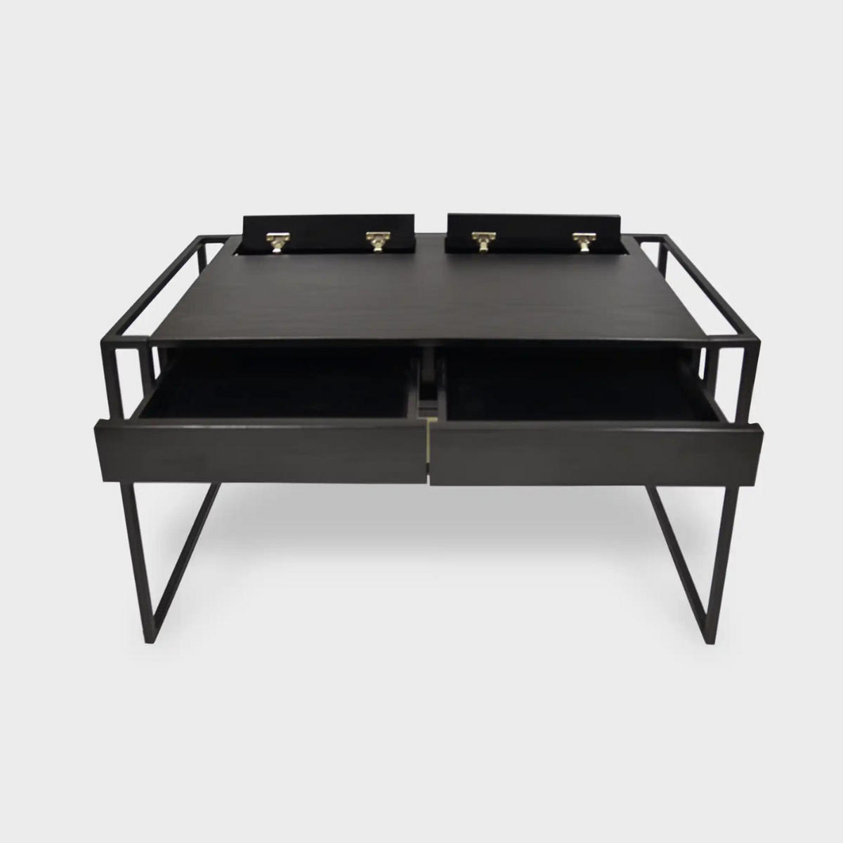 SCHREIBTISCH/KONSOLENTISCH in Loft Stil mit Schubladen aus Holz und Metall BRAN - Eichefarben, Holz (50/120/75cm) - Rawood Furniture