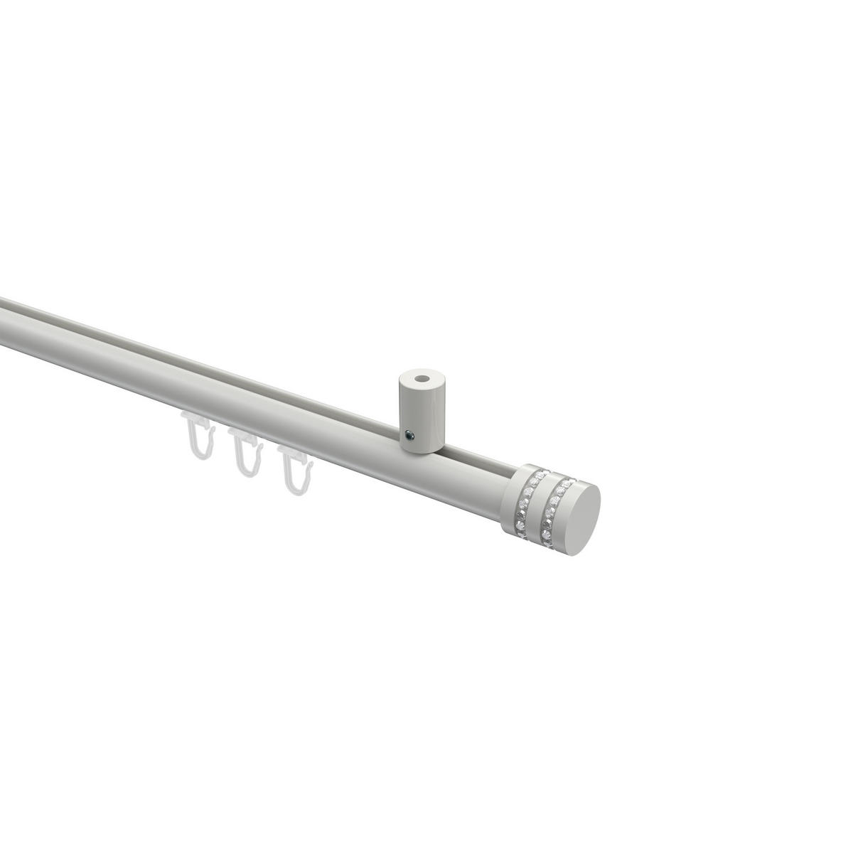 INNENLAUF-GARDINENSTANGEN-SET Sonius Estana 160 cm, 1-läufig, 20 mm Ø Weiß - Weiß, Metall (160cm) - INTERDECO