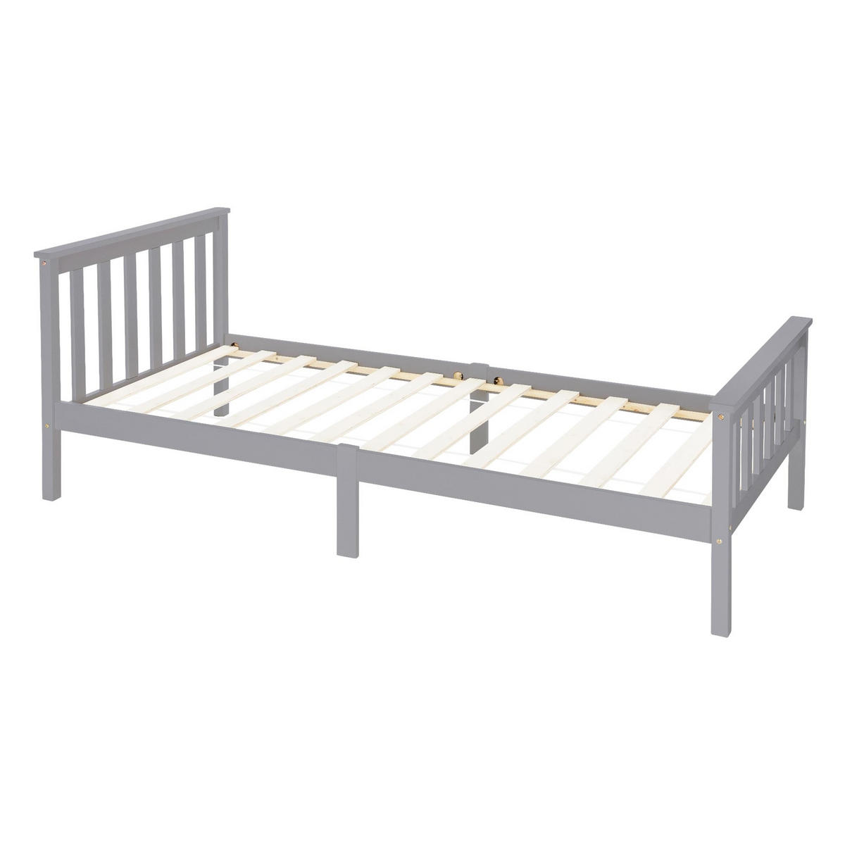 BETTGESTELL 206/98/80 cm - Hellgrau, Holz (90/200cm) - ML-DESIGN