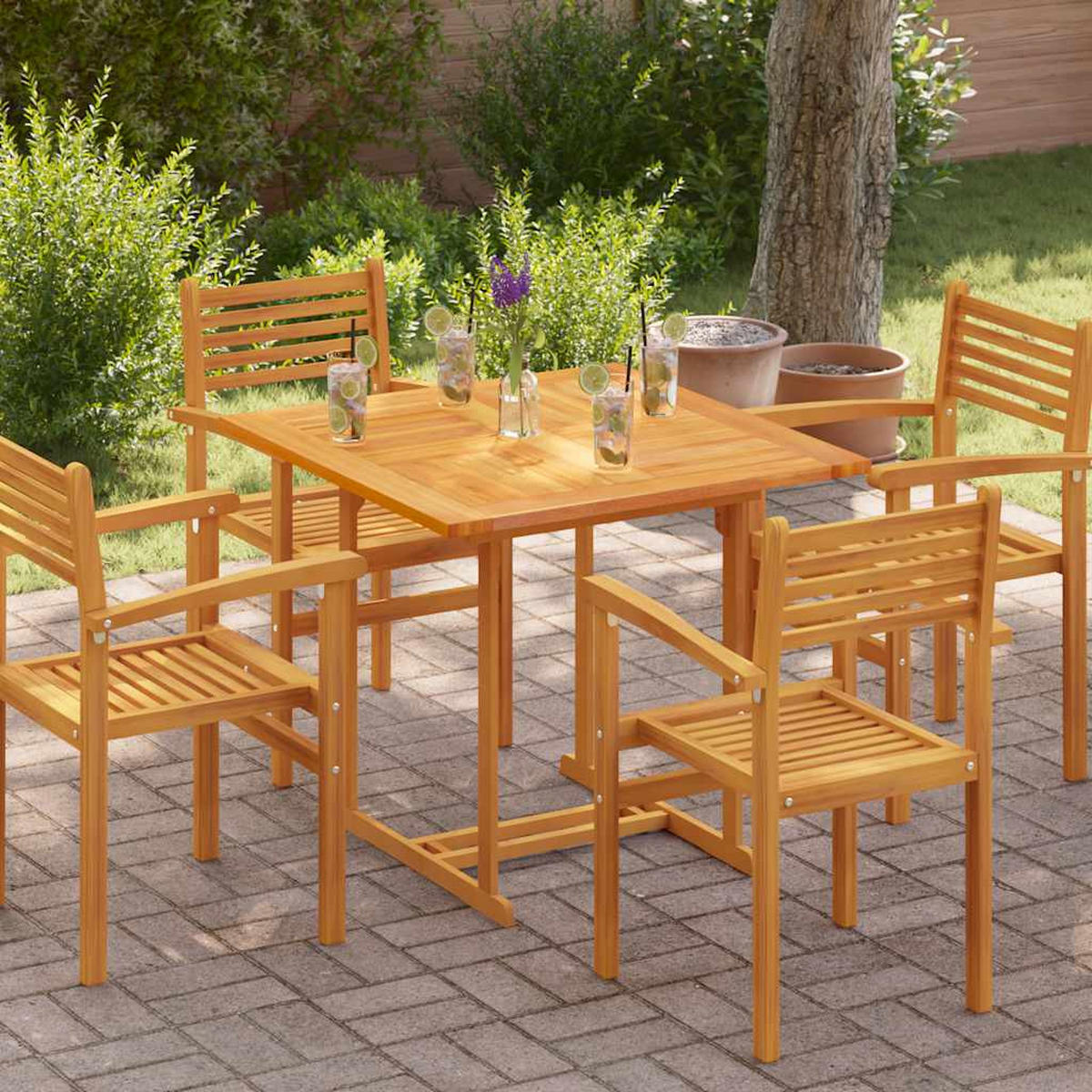 TISCHPLATTE Massivholz Teak Quadratisch 90/90/2,5 Cm - Braun, Holz (90/90/2.5cm) - vidaXL