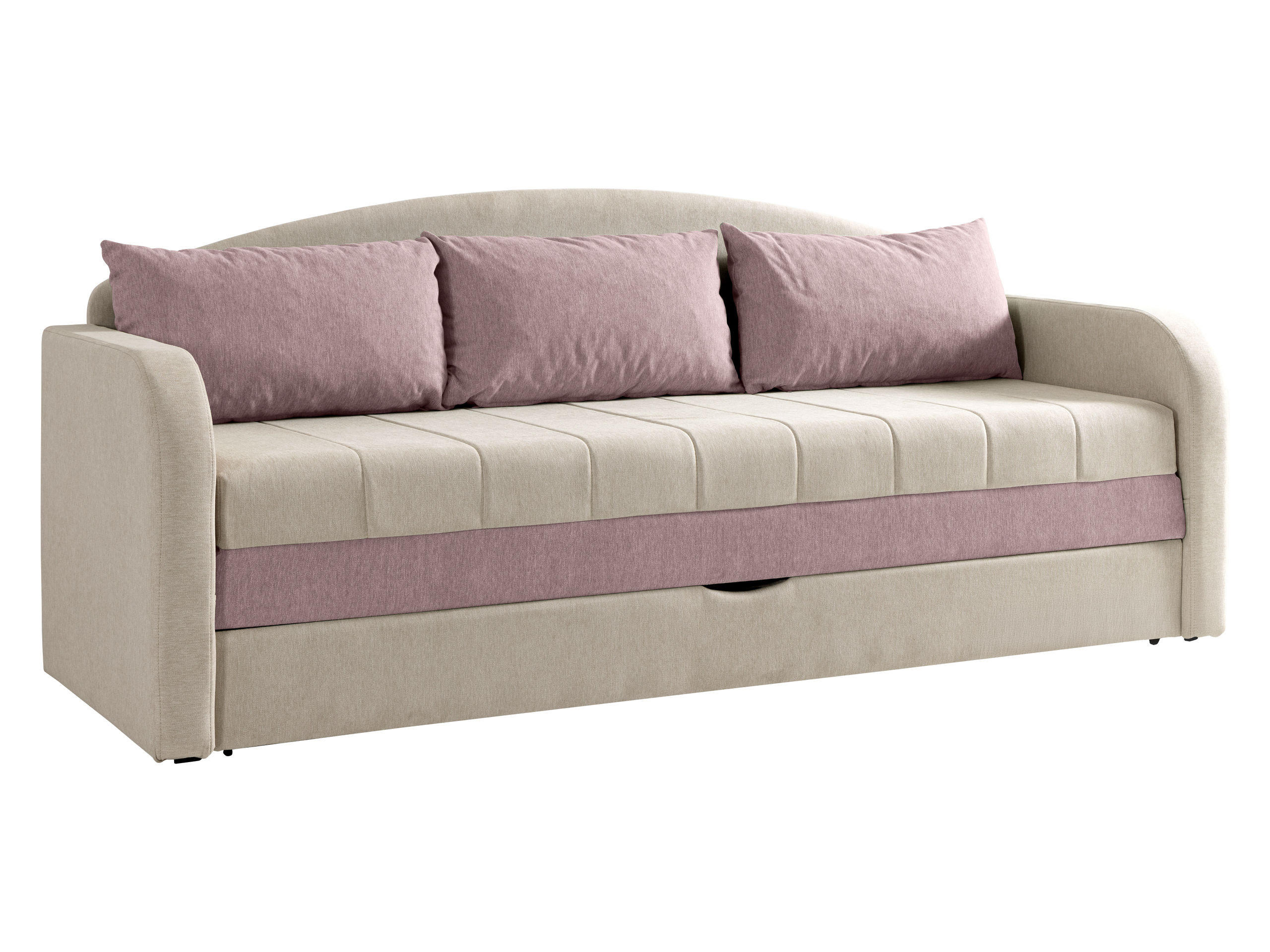 SCHLAFSOFA Tenus - Beige/Schwarz, Holz/Textil (208/86/76cm) - MIRJAN24