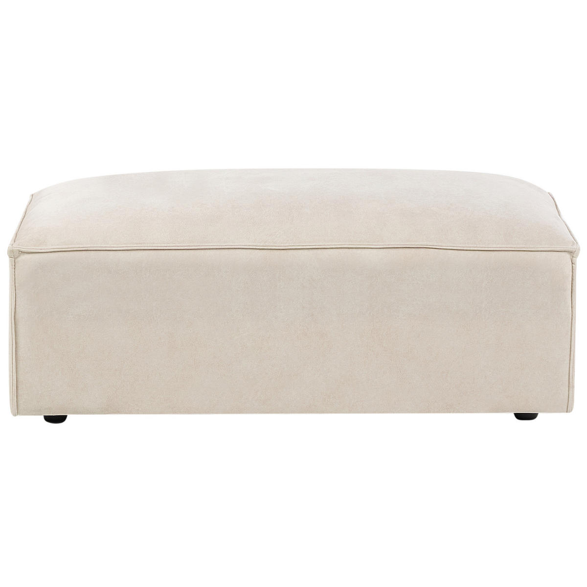 OTTOMANE Samtstoff Hellbeige Hellnar - Beige, Textil (52/39/102cm) - Beliani