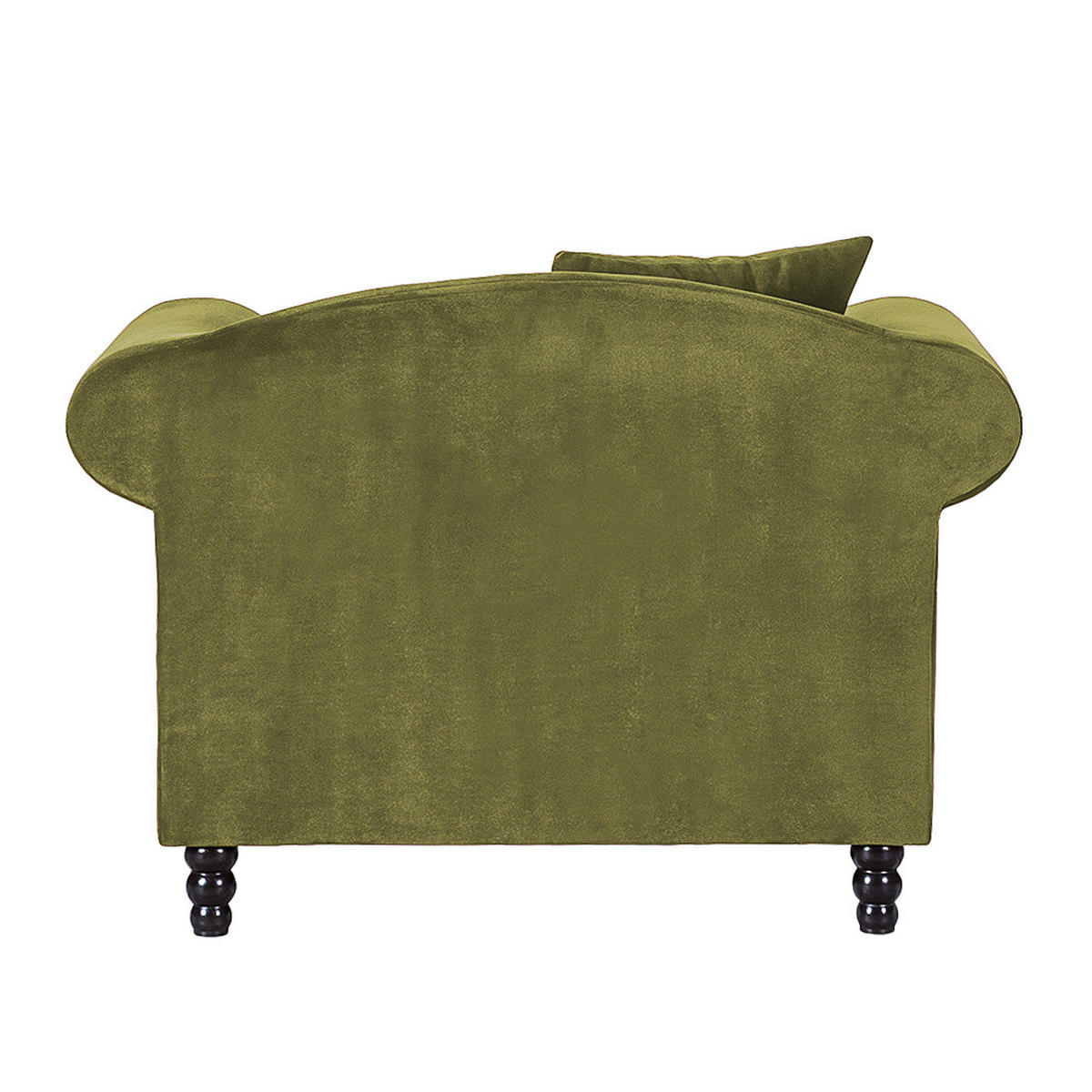 SESSEL - Samt - Schwarz/Olivgrün, Buchenholz/Textil (120/84/79cm) - home24