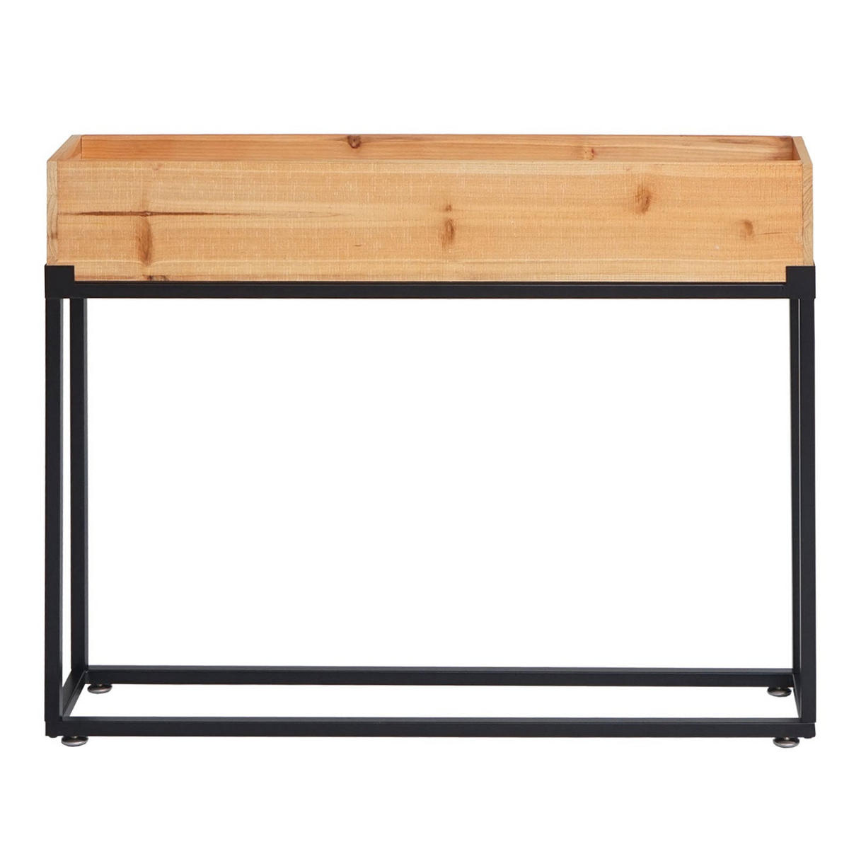 HOCHBEET 62x80x16cm Holz-Stahl - Schwarz, Holz (80/62/16cm) - PROREGAL