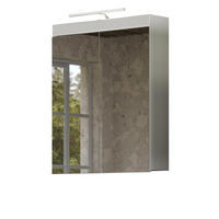 SPIEGELSCHRANK weiß Hochglanz 60 x 77 cm, Badschrank inklusive Beleuchtung - Weiß, Glas/Holzwerkstoff (60/77/17cm) - Top.Furn
