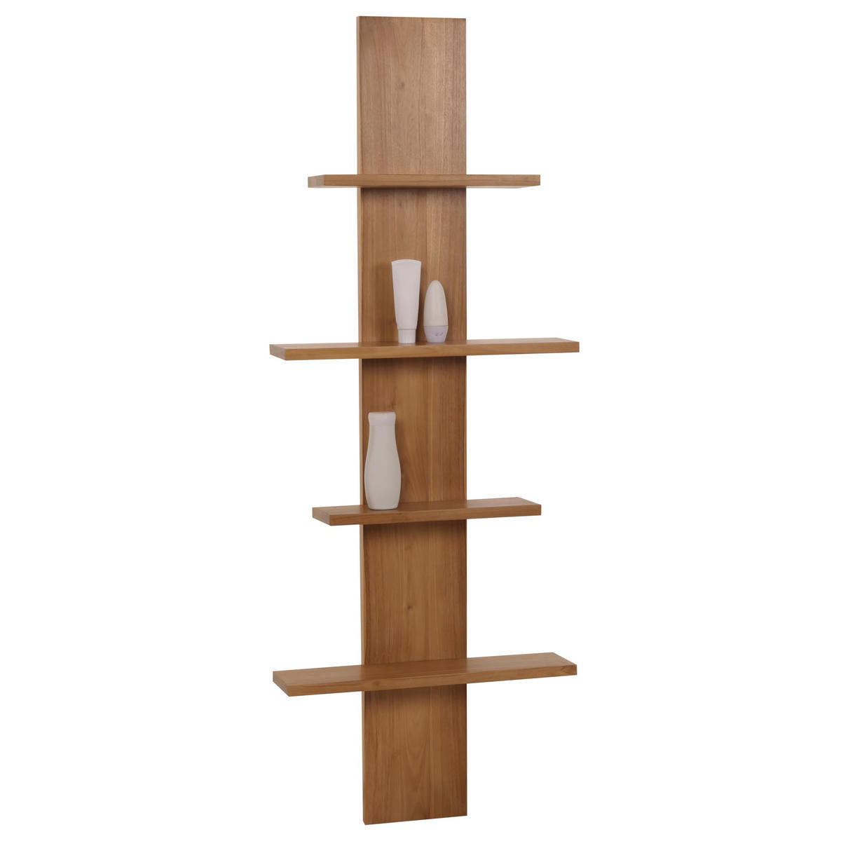 TEAK-WANDREGAL Braun - Braun, Holz (56/151/15cm) - MCW