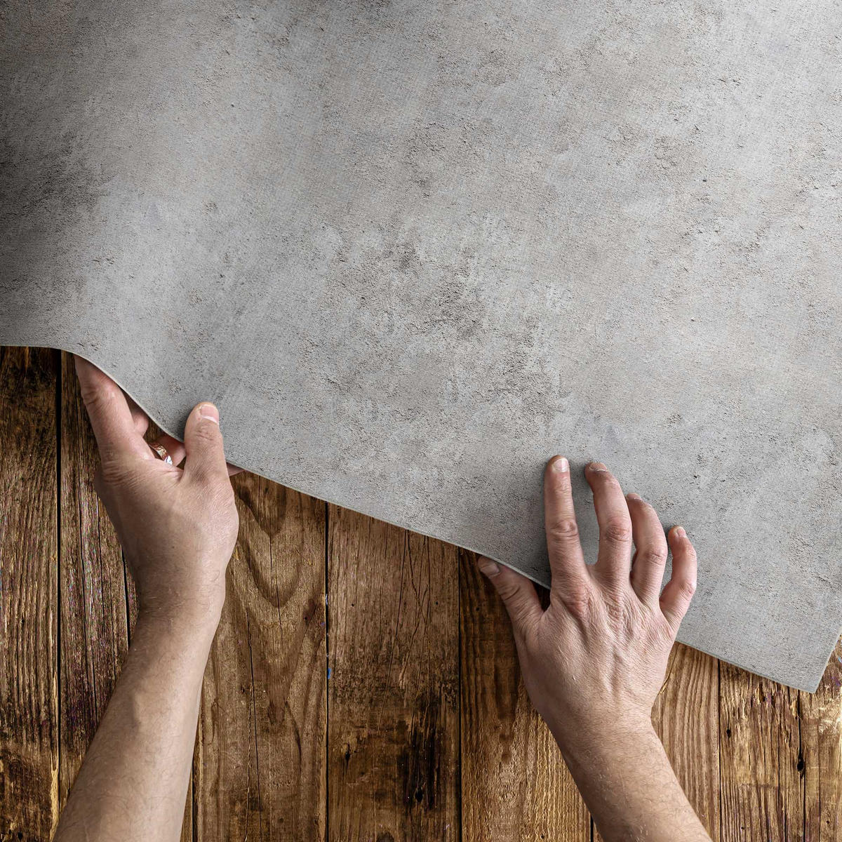 TEPPICH 150x225 cm Naturstein Betonoptik Industrial - Greige, Kunststoff (150/0.2cm) - Wallfluent