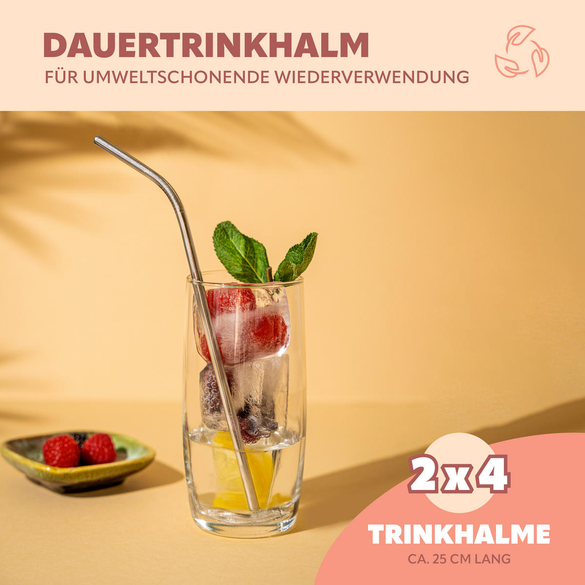 TRINKHALME, silber - Edelstahlfarben, Metall (0.6/26.5cm) - bremermann