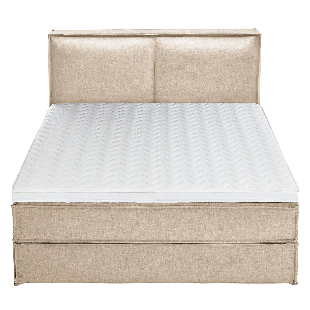 BOXSPRINGBETT mit Kopfteil - Premium - Beige, Textil (140/200cm) - home24