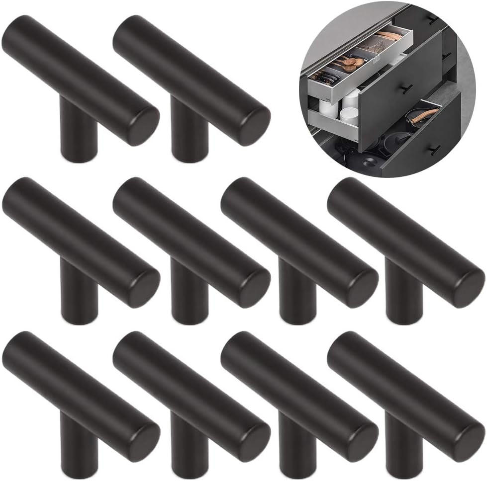 MÖBELGRIFF Schwarz 10er-Set 50 mm Edelstahl - Multicolor, Metall (1/3.1/5cm)