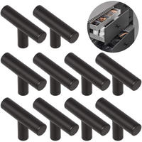 MÖBELGRIFF Schwarz 10er-Set 50 mm Edelstahl - Multicolor, Metall (1/3.1/5cm)