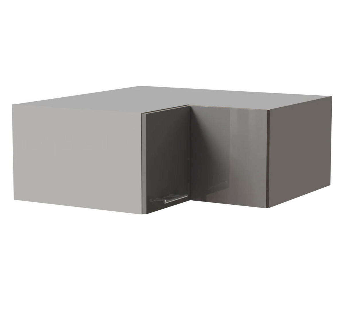 ECK-AUFSATZSCHRANK Essen W14/90/36 Grau Hochglanz / Grau Matt 90 / 90 / 36cm - Grau, Holz/Holzwerkstoff (90/36/90cm) - Feldmann-Wohnen