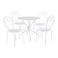 GARTENESSGRUPPE im Set - 4 -Sitzer - Metall - weiß - GUERMANTES - Weiß, Metall - Vente-Unique