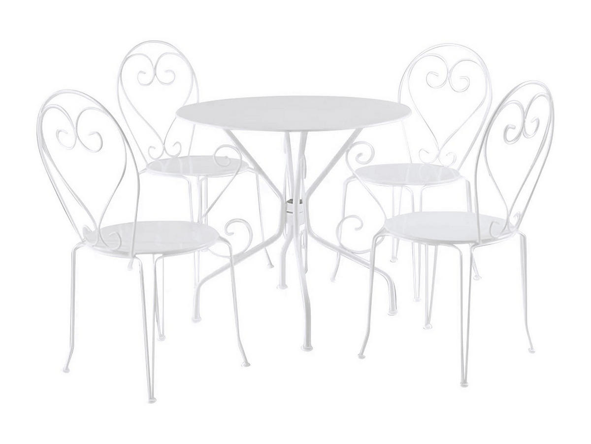 GARTENESSGRUPPE im Set - 4 -Sitzer - Metall - weiß - GUERMANTES - Weiß, Metall - Vente-Unique
