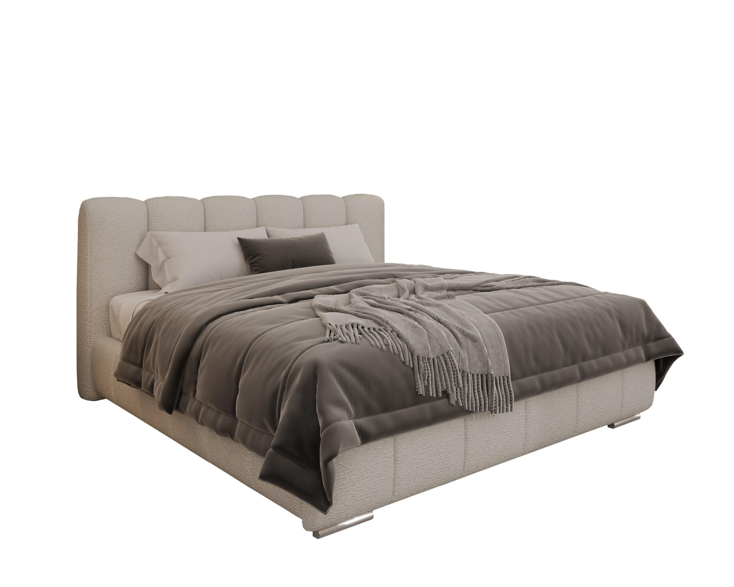 POLSTERBETT Zaira 180x200cm – Elegantes Polsterbett für modernen Wohnstil , ohne matratze, cappuccino - Cappuccino, Holz (160/200cm) - Homesy