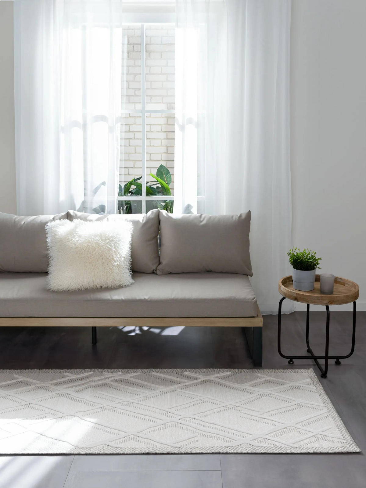 VNITŘNÍ a venkovní běhoun Flora Krémová 80x300 cm - krémová, plast/umělá hmota (80/300cm) - benuta