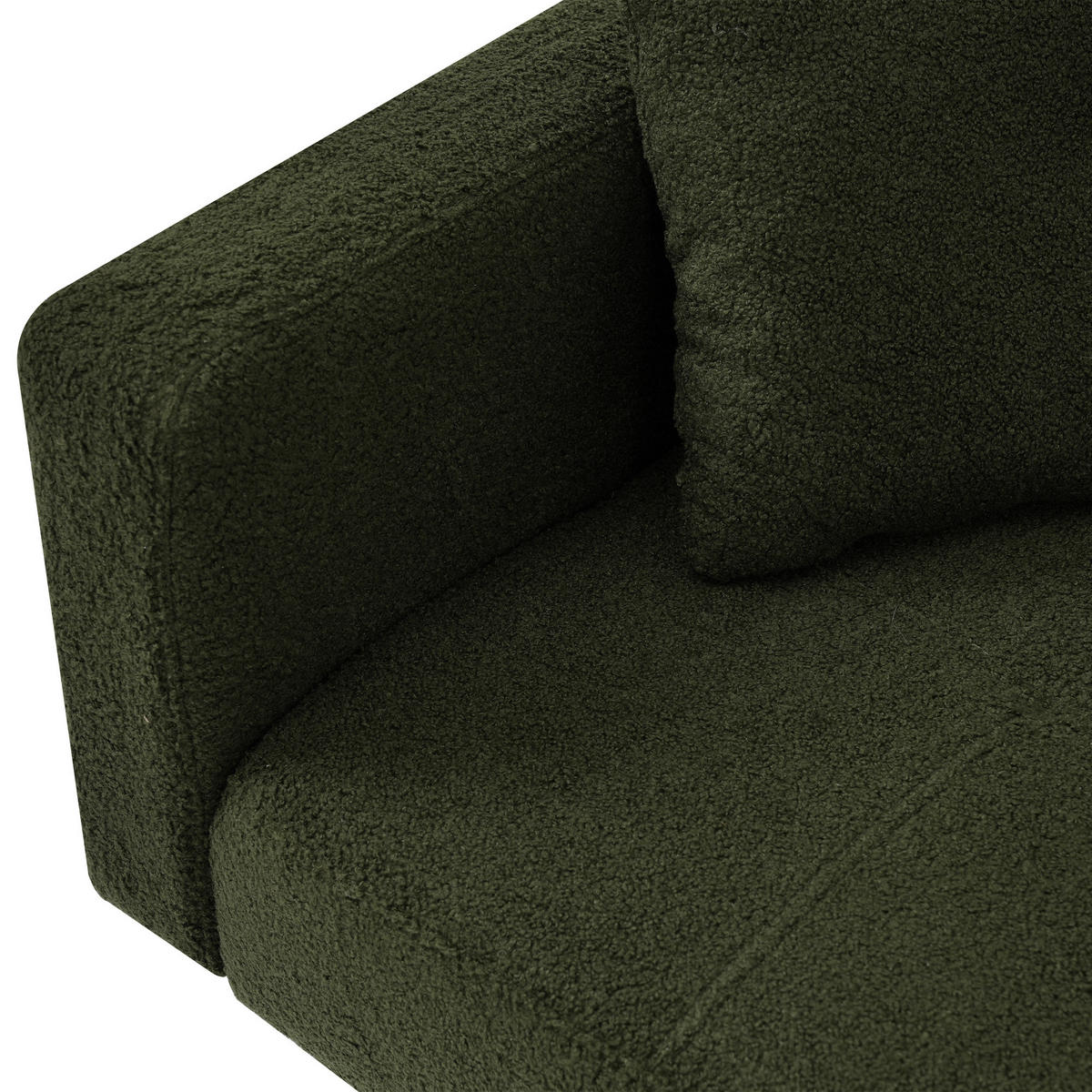 SCHLAFSOFA mit Bettfunktion, Kissen und goldfarbenen Beinen - Grün, Kunststoff (175/72/64cm)