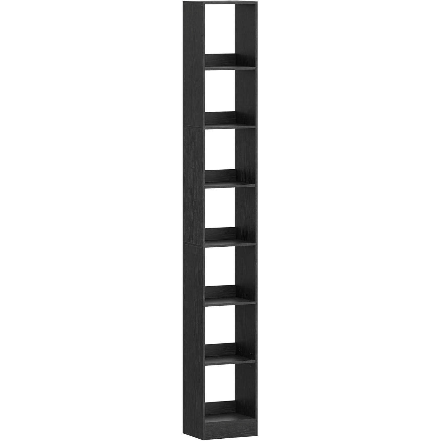 BÜCHERREGAL 7-stöckig Schwarz 24 x 30 x 214 cm - Schwarz, Holzwerkstoff (30/214/24cm)