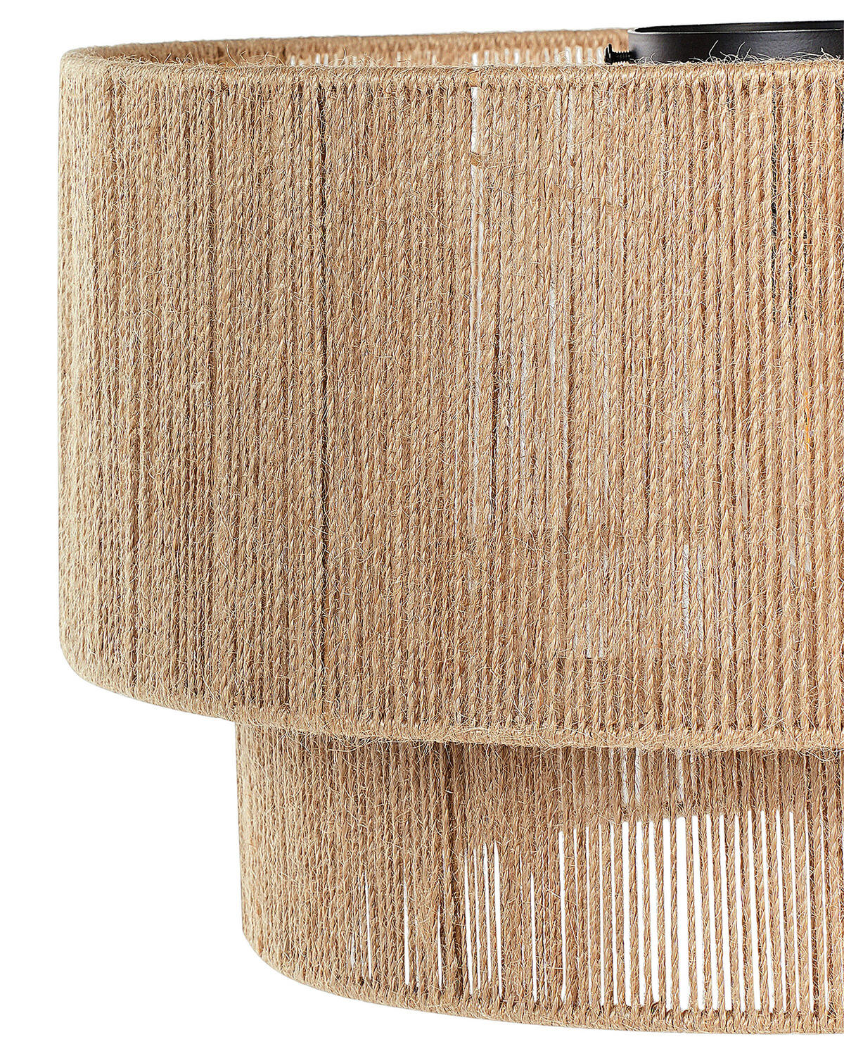 DECKENLEUCHTE Natürlich Doring - Schwarz/Naturfarben, Textil (45/45/26cm) - Beliani