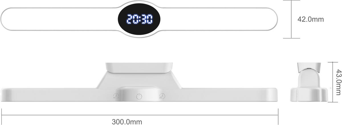AKKU-LED-LICHT - mit Display, Farbtemperaturwechsel und Timerfunktion für Bad und Arbeitszimmer - Weiß, Kunststoff (4.3/30/4.2cm) - Northpoint