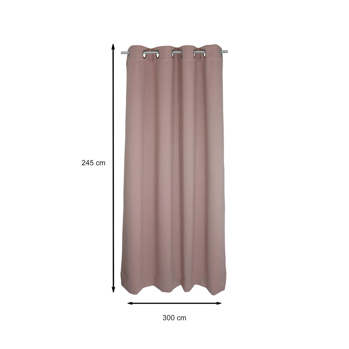 VERDUNKELUNGSVORHANG Ösen 300/245 cm Rosa - Rosa, Textil (300/245cm) - TiborTex