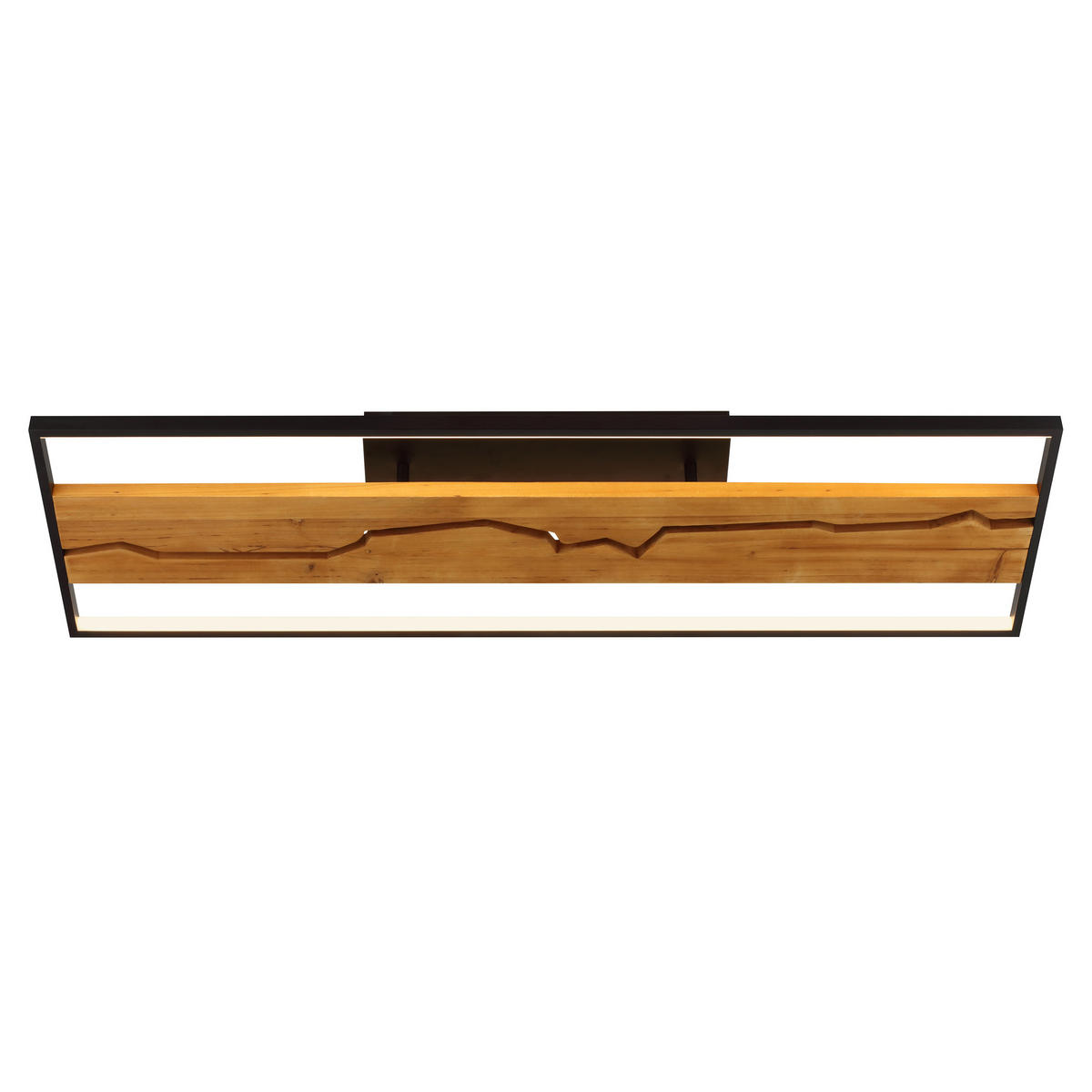 LED DECKENLEUCHTE Thunder Schwarz/Holz 30/100/13,5 cm - Multicolor, Holz (30/100/13.5cm) - Brilliant