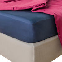 SPANNBETTTUCH Satinette - Dunkelblau, Textil (180/200cm) - home&you