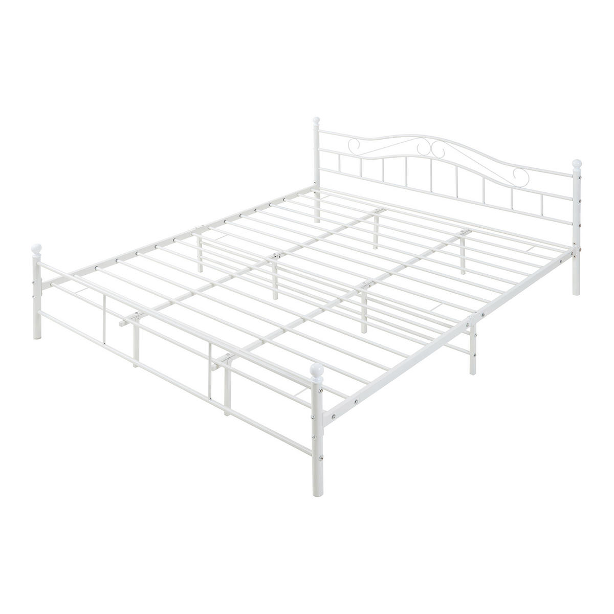 METALLBETT Florenz - Weiß, Metall (180/200cm) - [en.casa]