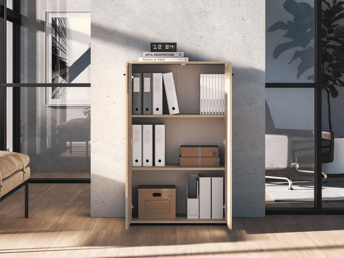 AKTENSCHRANK – 79 cm – Odelis – Schwarz - Schwarz, Holzwerkstoff (79/124/34cm) - hi-markt